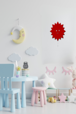 Güneş Desenli Ahşap Duvar Lambası LED Çocuk Odası Gece Lambası Renk Seçenekli Dekoratif Aydınlatma - Görsel 2
