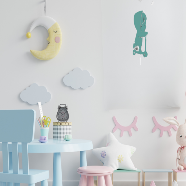 Maşa Kız Desenli Ahşap Duvar Lambası LED Gece Lambası Renk Seçenekli Dekoratif Aydınlatma
