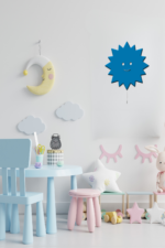 Güneş Desenli Ahşap Duvar Lambası LED Çocuk Odası Gece Lambası Renk Seçenekli Dekoratif Aydınlatma - Görsel 3