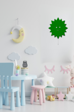 Güneş Desenli Ahşap Duvar Lambası LED Çocuk Odası Gece Lambası Renk Seçenekli Dekoratif Aydınlatma - Görsel 4