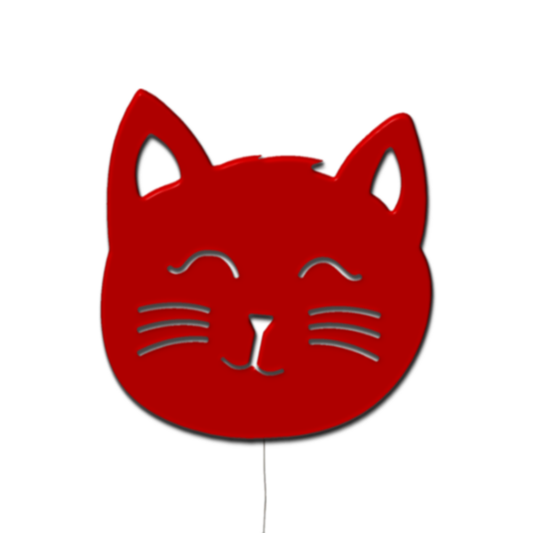 Kedi Desenli Ahşap Duvar Lambası LED Çocuk Odası Gece Lambası Renk Seçenekli Dekoratif Aydınlatma
