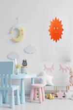 Güneş Desenli Ahşap Duvar Lambası LED Çocuk Odası Gece Lambası Renk Seçenekli Dekoratif Aydınlatma - Görsel 5
