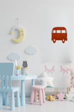 Araba Desenli Ahşap Duvar Lambası LED Çocuk Odası Gece Lambası Renk Seçenekli Dekoratif Aydınlatma - Görsel 5