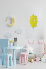 Güneş Desenli Ahşap Duvar Lambası LED Çocuk Odası Gece Lambası Renk Seçenekli Dekoratif Aydınlatma - Görsel 6